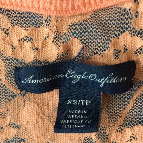 🧡American eagle peach lace tank top- XS - Picture 7 of 12